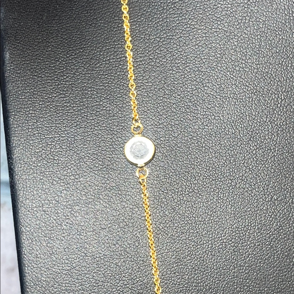 Vintage CROWN TRIFARI gold chain necklace with clear crystal accents - Picture 4 of 9